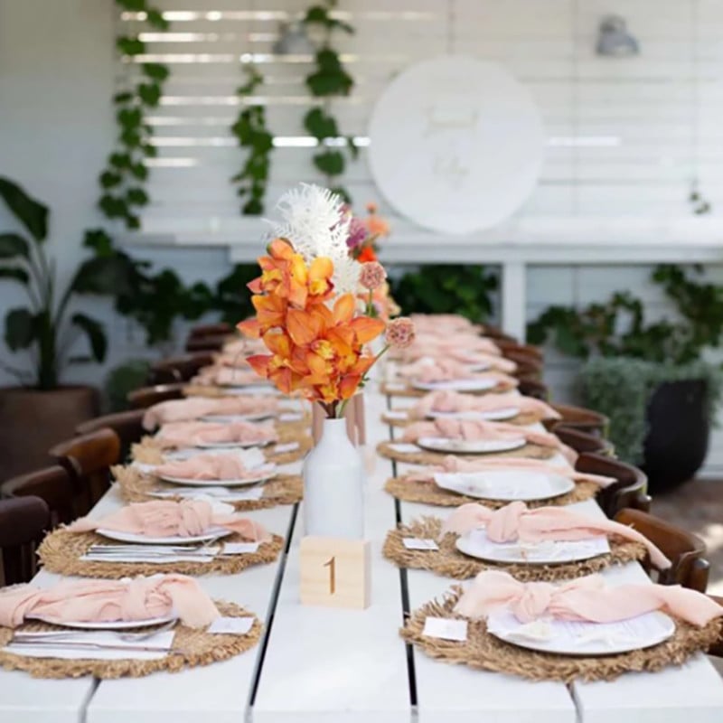 24Gb Salvete Kokvilnas Marle 32x32cm Retro kokvilnas siera audums Rustic Galda dekors Muslīna tējas dvieļu auduma salvetes Kāzu piederumi