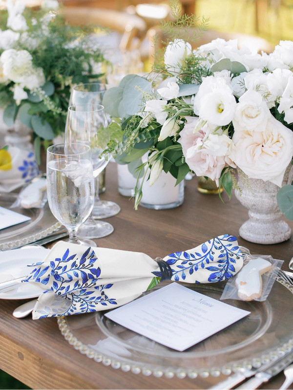 Vintage citronu ziedu lapas Atkārtoti lietojamas galda salvetes Kāzu ballīšu dekorācijas festivāls Virtuves Ēdamistabas salvetes Galda dekors