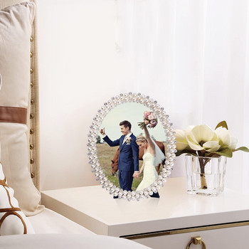 1 бр. Перлена фоторамка Сватбена кристална европейска настолна стойка за снимки за приятели и семейство Подаръци Декорация на дома