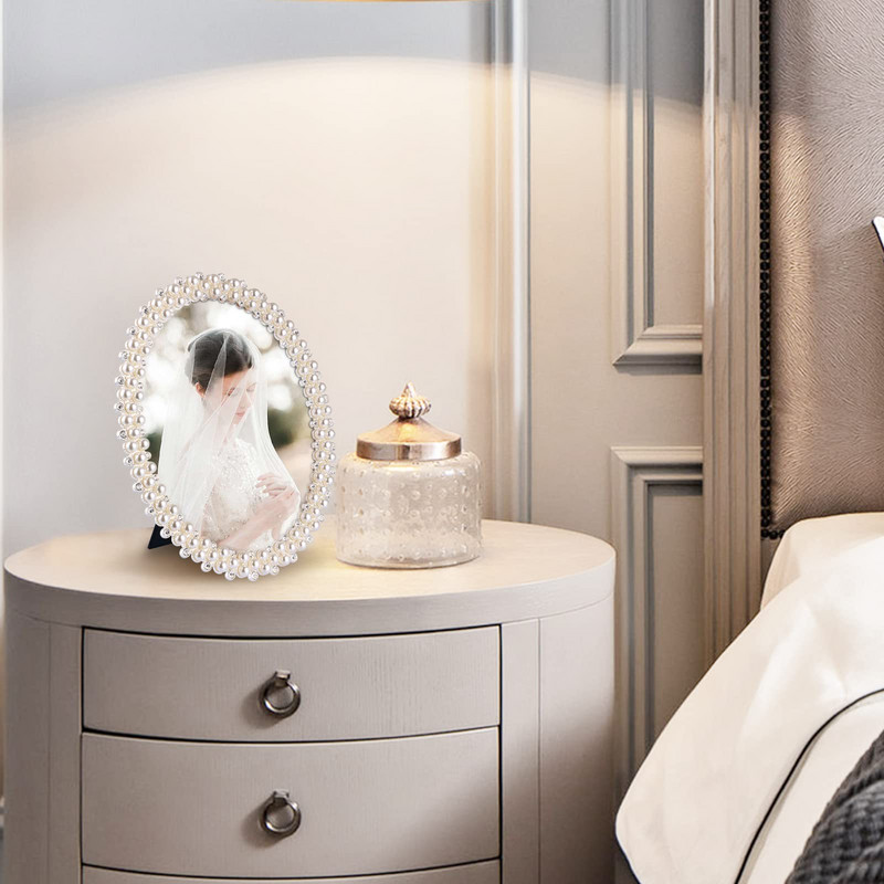 1 dalies perlų nuotraukų rėmelis Vestuvių Kalnų krištolas Europos darbalaukio nuotraukų stovas draugams ir šeimos dovanoms, namų dekoravimui