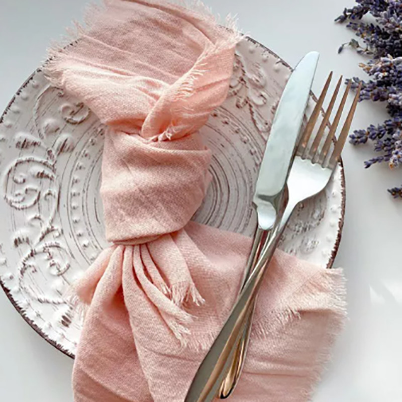 12gab Salvetes Kokvilnas audums 32*32cm Rustic Marle Hanky Tējas Dvielis Ēdamistabas Paklājiņi Kāzu piederumi Veļa Mājas galda dekors