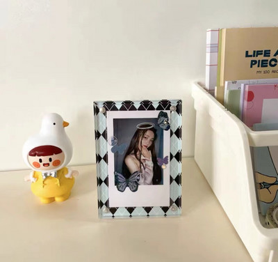 Akrilna šahovnica 3-inčni okvir za fotografije Mali okvir za prikaz kartice za fotografije Papir za naljepnice Snažni magnetski dvostrani polaroid