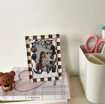 Akrilna šahovnica 3-inčni okvir za fotografije Mali okvir za prikaz kartice za fotografije Papir za naljepnice Snažni magnetski dvostrani polaroid