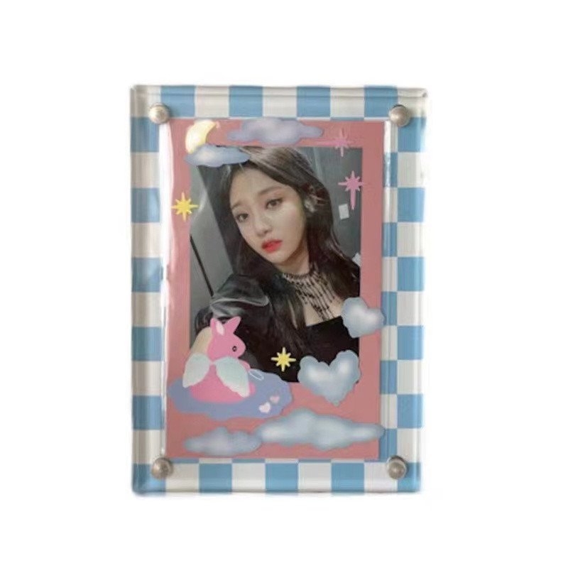 Akrilna šahovnica 3-inčni okvir za fotografije Mali okvir za prikaz kartice za fotografije Papir za naljepnice Snažni magnetski dvostrani polaroid