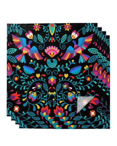 Meksikas festivāla raksta tekstūra kvadrātveida auduma galda salvete Kāzu dekorācija galdauts virtuves vakariņu pasniegšanas salvetes