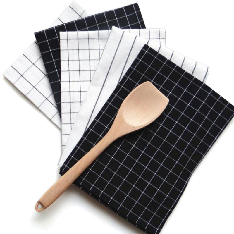 40x60cm Βαμβακερή Πετσέτα Τραπεζιού Πετσέτα κουζίνας Πετσέτα Πιάτων Καθαρισμός Πανί Πετσέτα τσαγιού εμπριμέ ανθεκτική , Pure Cotton Stripe Plai