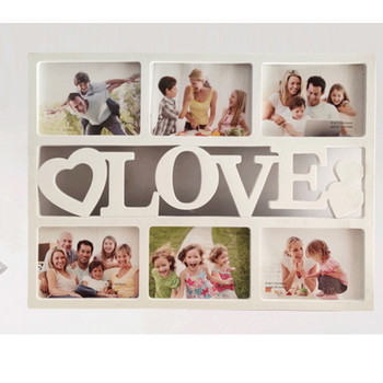 Θήκη φωτογραφιών Πολλαπλών πλαισίων Οικογενειακές φωτογραφίες Κολάζ Λευκές κορνίζες Letter πλακάκια Εικόνα Εξατομικευμένο άλμπουμ τοίχου