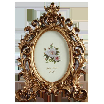 Винтидж бароков стил рамка за снимки Смола Сватбена рамка за снимки Стойка за снимки