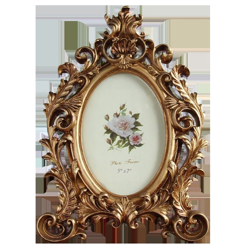 Vintage baroka stila foto rāmis, sveķu kāzu attēlu rāmja statīvs, foto turētājs