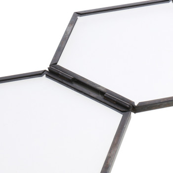 Модерни ръчно изработени шестоъгълни медни и стъклени орнаменти Образец на произведения на изкуството Висяща рамка