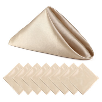 1PC 40 x 40 cm луксозни квадратни салфетки за маса от изкуствен сатен плат подгъната носна кърпичка сватбена покривка за маса декор за вечеря
