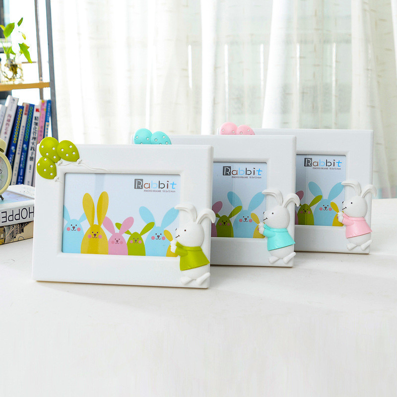 7 hüvelykes aranyos képkeret otthoni asztaldísz rajzfilm fali képkeret nyúl