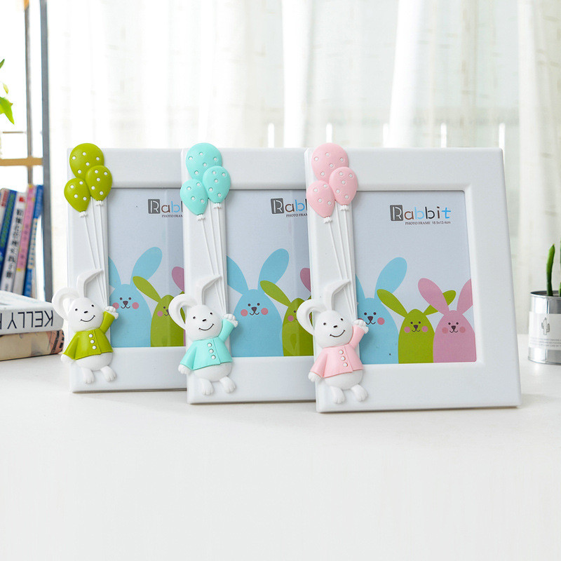 7 hüvelykes aranyos képkeret otthoni asztaldísz rajzfilm fali képkeret nyúl