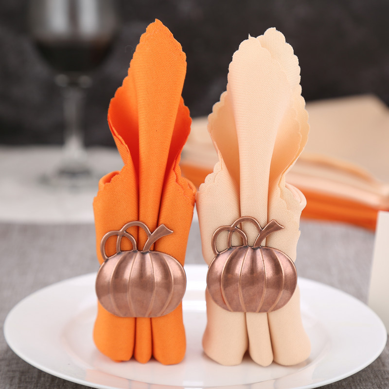 6gab Auduma salvetes 48*48cm kvadrātveida tīras krāsas poliestera oranža/šampanieša vakariņu galda dekors kāzu ballīte bankets Māja/viesnīca