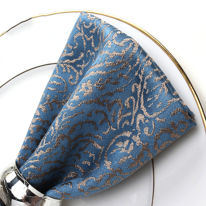 1Gb Kāzu galda salvetes 46x46cm poliestera kokvilnas apdruka banketu dekorēšanai ballītes restorānā DIY galda salvete bez gredzena