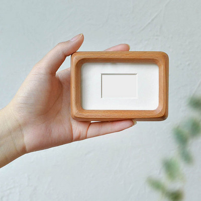 3/4/5 collu mini foto rāmis melns riekstkoks gluds apaļš attēlu rāmis masīvkoka darbvirsmas rotājumi mājas dekorēšanai