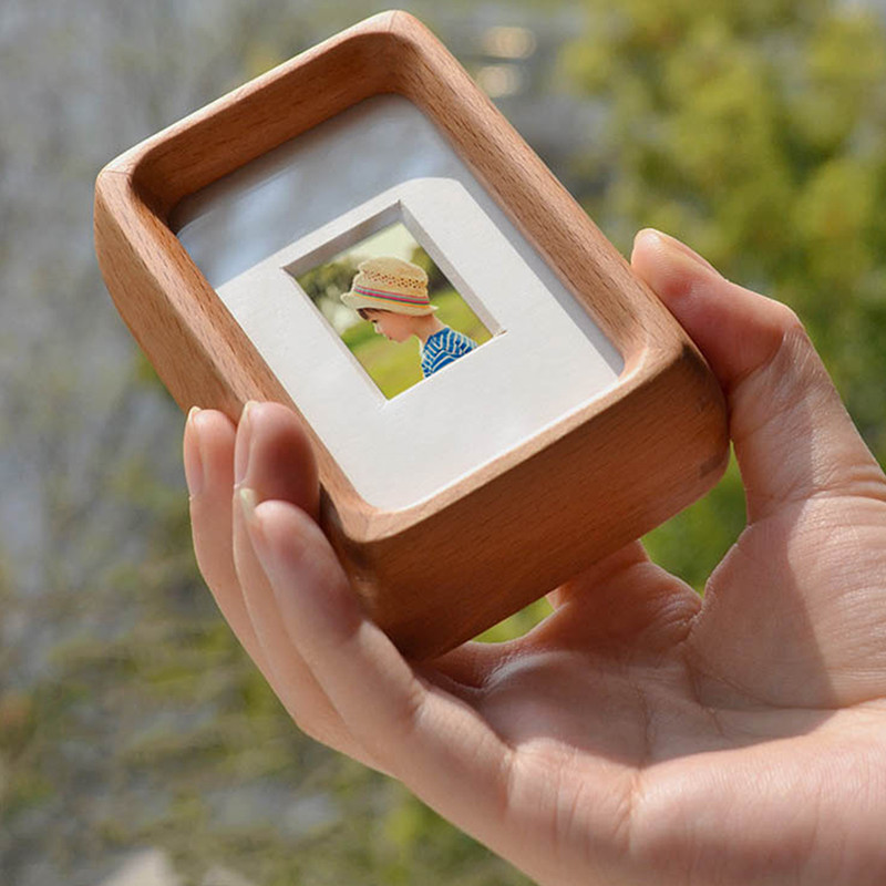 3/4/5 collu mini foto rāmis melns riekstkoks gluds apaļš attēlu rāmis masīvkoka darbvirsmas rotājumi mājas dekorēšanai