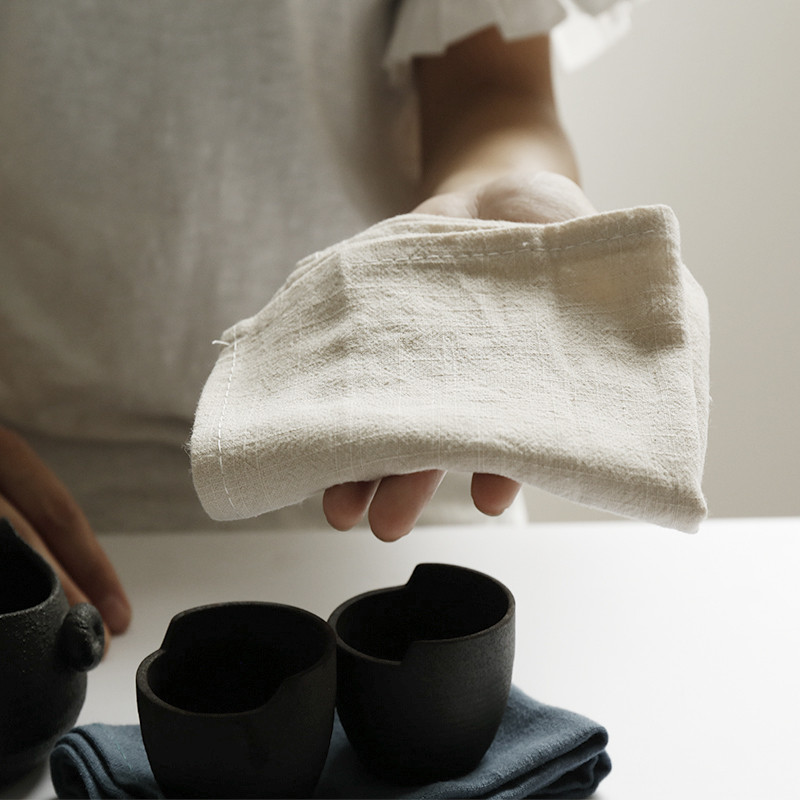 Jauna kokvilnas lina salvete Vīna stikla dvielis virtuves dvielis Paklājiņš virtuves fona audums restorāna paklājiņš