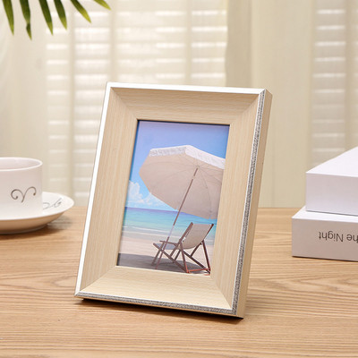 Μοντέρνο απλό μασίφ ξύλο Κορνίζα φωτογραφιών Διακοσμητική εικόνα Ξύλινο στούντιο Κορνίζα φωτογραφιών Ζευγάρι Στολίδι επιφάνειας εργασίας στον τοίχο