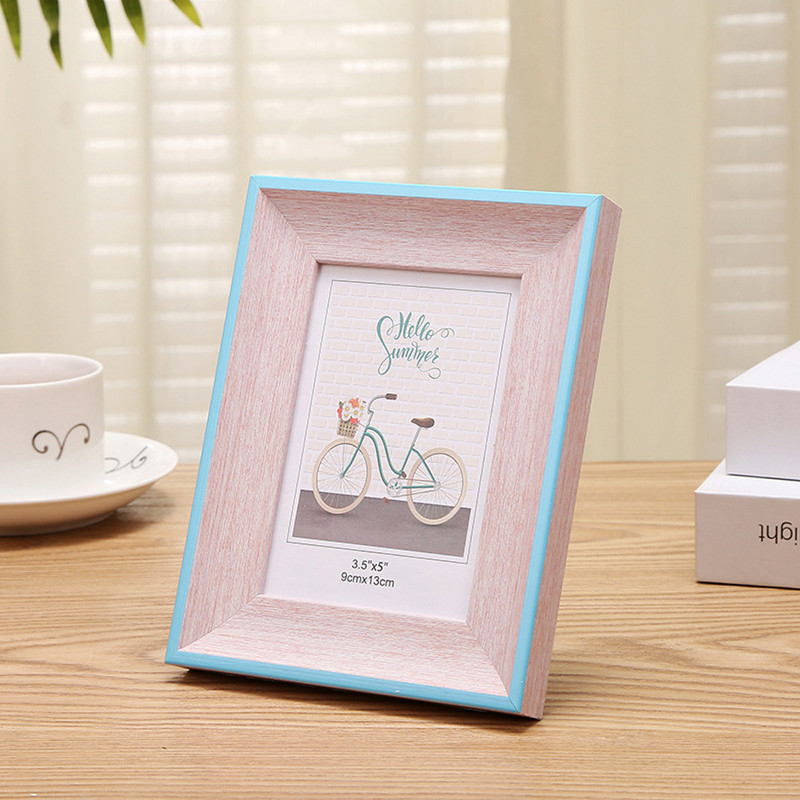 Μοντέρνο απλό μασίφ ξύλο Κορνίζα φωτογραφιών Διακοσμητική εικόνα Ξύλινο στούντιο Κορνίζα φωτογραφιών Ζευγάρι Στολίδι επιφάνειας εργασίας στον τοίχο