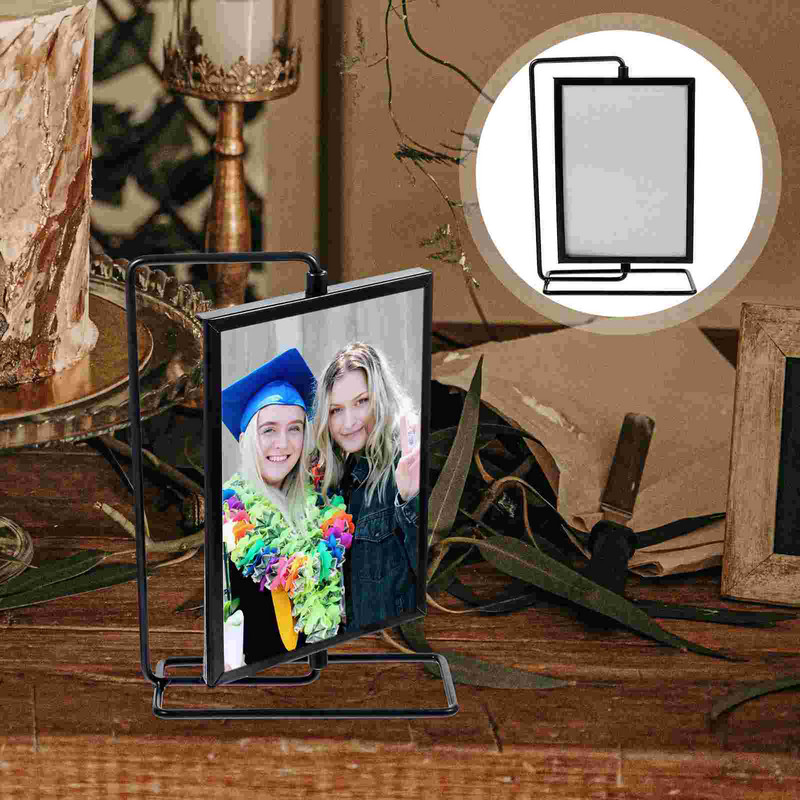 Kūrybingas besisukantis nuotraukų rėmelių festivalis Kalėdų paveikslėlis Vintažinis auksinis laikiklis Namų apyvokos dekoras Stalviršio kvadratas