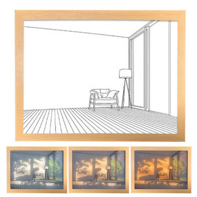 Nuotraukų rėmeliai Naktiniai šviestuvai Skaitmeniniai nuotraukų rėmeliai Sienų Meno Dekoras Namų Šviesos Apšvietimas LED Šešėlių Dėžutės Rėmas Šviesos Dėžė Miegamojo Dovanoms