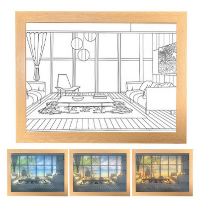 Nuotraukų rėmeliai Naktiniai šviestuvai Skaitmeniniai nuotraukų rėmeliai Sienų Meno Dekoras Namų Šviesos Apšvietimas LED Šešėlių Dėžutės Rėmas Šviesos Dėžė Miegamojo Dovanoms