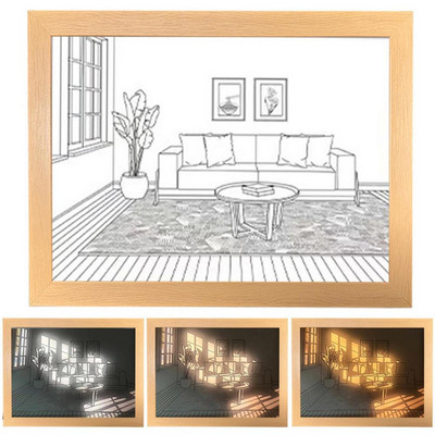 Nuotraukų rėmeliai Naktiniai šviestuvai Skaitmeniniai nuotraukų rėmeliai Sienų Meno Dekoras Namų Šviesos Apšvietimas LED Šešėlių Dėžutės Rėmas Šviesos Dėžė Miegamojo Dovanoms