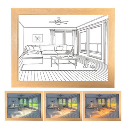 Nuotraukų rėmeliai Naktiniai šviestuvai Skaitmeniniai nuotraukų rėmeliai Sienų Meno Dekoras Namų Šviesos Apšvietimas LED Šešėlių Dėžutės Rėmas Šviesos Dėžė Miegamojo Dovanoms