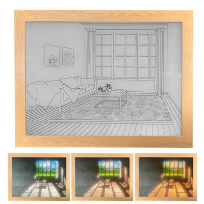 Nuotraukų rėmeliai Naktiniai šviestuvai Skaitmeniniai nuotraukų rėmeliai Sienų Meno Dekoras Namų Šviesos Apšvietimas LED Šešėlių Dėžutės Rėmas Šviesos Dėžė Miegamojo Dovanoms