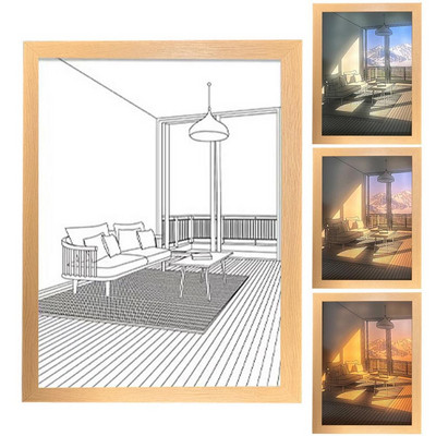 Nuotraukų rėmeliai Naktiniai šviestuvai Skaitmeniniai nuotraukų rėmeliai Sienų Meno Dekoras Namų Šviesos Apšvietimas LED Šešėlių Dėžutės Rėmas Šviesos Dėžė Miegamojo Dovanoms