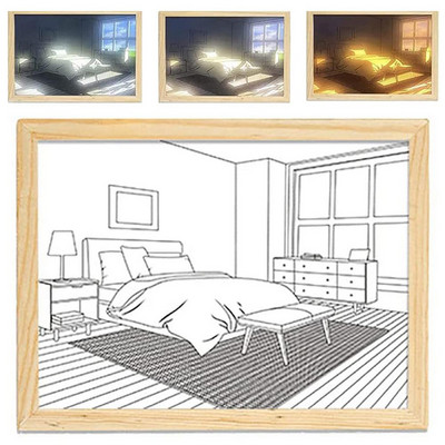 Nuotraukų rėmeliai Naktiniai šviestuvai Skaitmeniniai nuotraukų rėmeliai Sienų Meno Dekoras Namų Šviesos Apšvietimas LED Šešėlių Dėžutės Rėmas Šviesos Dėžė Miegamojo Dovanoms