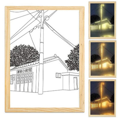 Nuotraukų rėmeliai Naktiniai šviestuvai Skaitmeniniai nuotraukų rėmeliai Sienų Meno Dekoras Namų Šviesos Apšvietimas LED Šešėlių Dėžutės Rėmas Šviesos Dėžė Miegamojo Dovanoms