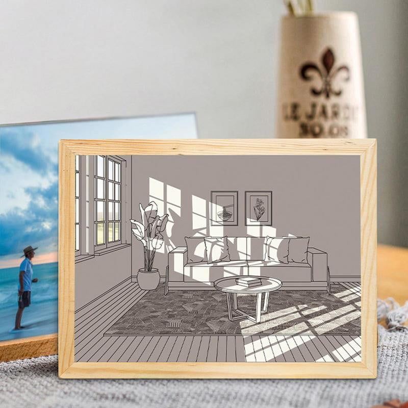 Nuotraukų rėmeliai Naktiniai šviestuvai Skaitmeniniai nuotraukų rėmeliai Sienų Meno Dekoras Namų Šviesos Apšvietimas LED Šešėlių Dėžutės Rėmas Šviesos Dėžė Miegamojo Dovanoms