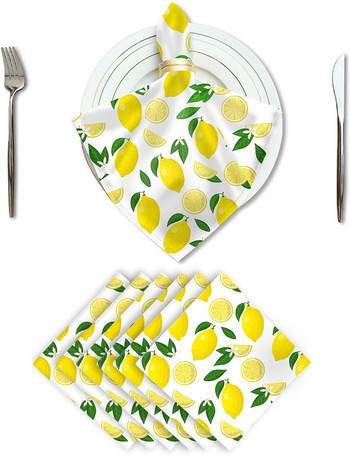 1 БР. Прекрасен лимонов ананас Сладки плодови хартиени салфетки Хартиени кърпи за парти за рожден ден Декор и консумативи