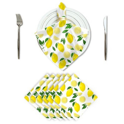 1Gb Jauki citronu ananāsi Jauki augļi Papīra salvetes Papīra dvieļi dzimšanas dienas ballīšu dekorēšanai un piederumiem