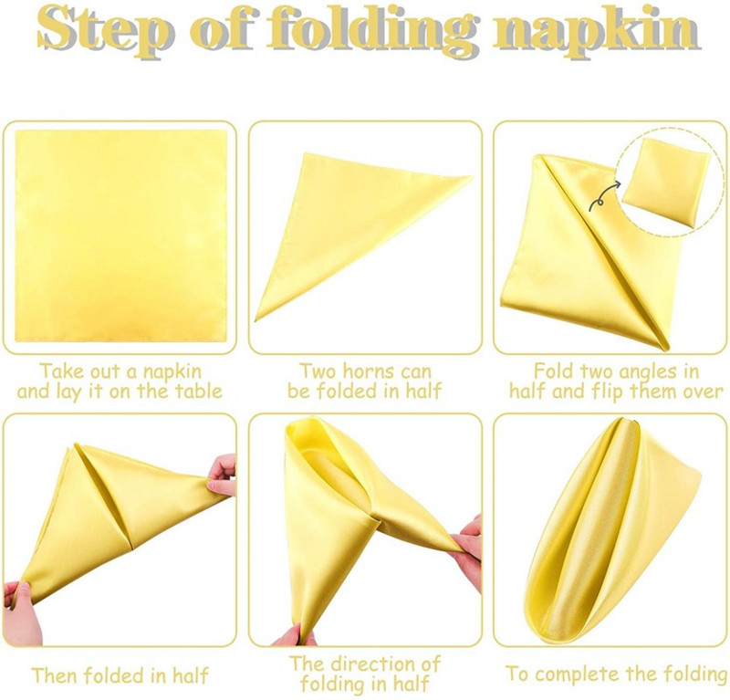 Συσκευασία 12 Σατέν χαρτοπετσέτες Μαλακές τετράγωνες χαρτοπετσέτες τραπεζιού Εστιατορίου Διακόσμηση δείπνου γάμου 30*30 εκ.