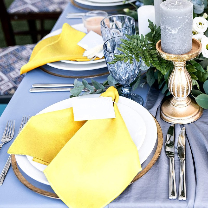 Συσκευασία 12 Σατέν χαρτοπετσέτες Μαλακές τετράγωνες χαρτοπετσέτες τραπεζιού Εστιατορίου Διακόσμηση δείπνου γάμου 30*30 εκ.