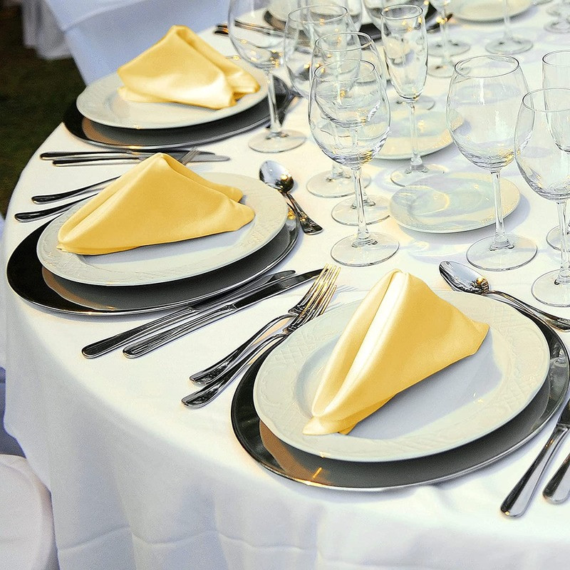 Συσκευασία 12 Σατέν χαρτοπετσέτες Μαλακές τετράγωνες χαρτοπετσέτες τραπεζιού Εστιατορίου Διακόσμηση δείπνου γάμου 30*30 εκ.