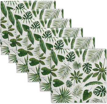 1 БР. Салфетки със зелени листа 50x50 см ленени кърпи за чай Матираща кърпа за салфетки за маса Салфетка за чинии Сватбена кърпа