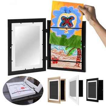 Детски художествени рамки за съхранение на снимки Картини Училищна работа Дисплей Съхранение на маслени бои Кутия за картини Отваряне Сменяемо