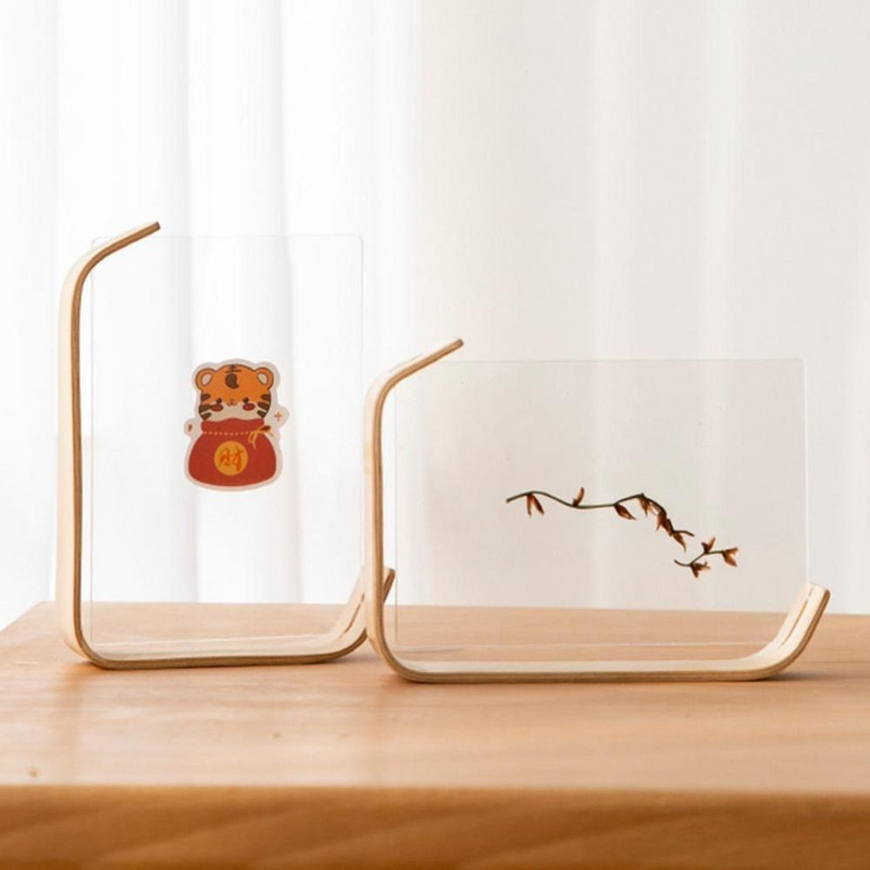 Koka riekstkoka foto rāmis Kalendārs Herbārija displejs Divpusējs akrila foto rāmis personalizēts foto rāmis