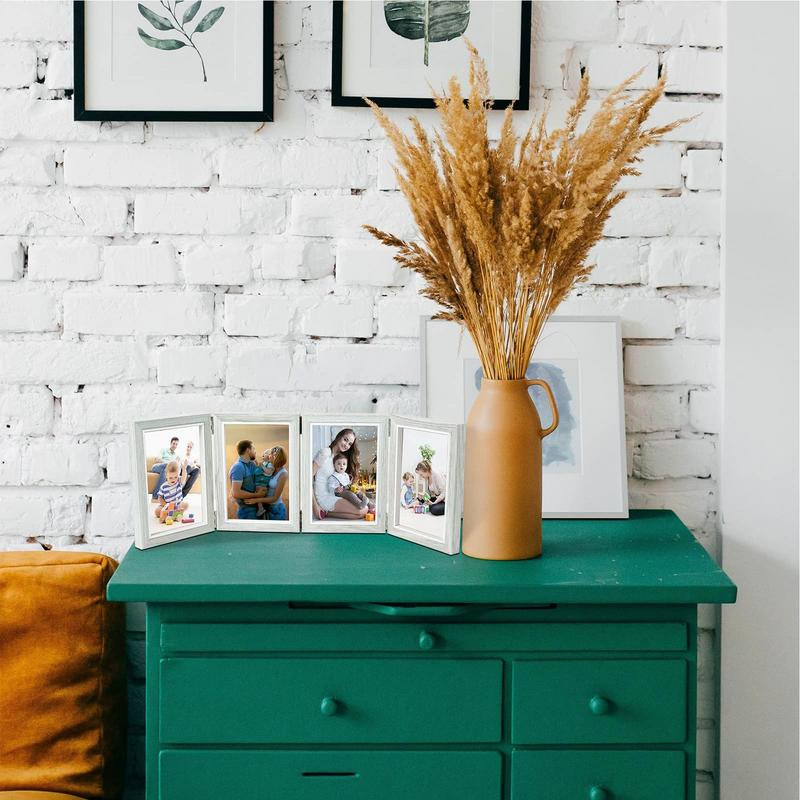 Ramă foto triplă Rame foto colaj 6 în 7 în Ramă foto pliabilă din lemn de înaltă definiție Familie de cadre de birou rustice