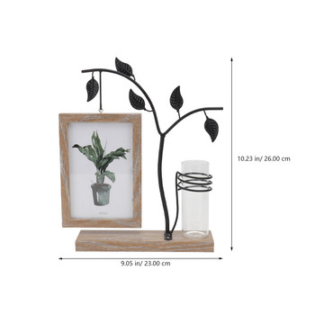 Κορνίζα φωτογραφιών Οθόνη Iron Mothers Ξύλινο Εργαλείο Στολισμός Οικιακής Εικόνας Χειροτεχνία Διακόσμηση Life Tree Frames Day Rustic Vase Tube Test