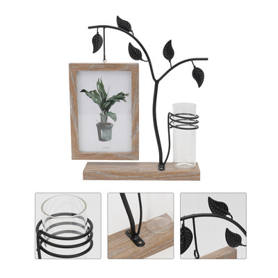 Фоторамка Дисплей Iron Mothers Wood Tool Украса Домашна картина Craft Decor Life Tree Frames Day Rustic Vase Tube Test