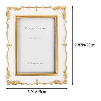 Рамка за снимки Рамки за картини Винтидж настолен плот от смола Европейски държач за дисплей Настолен реквизит Сватбени ретро обеци в бароков стил