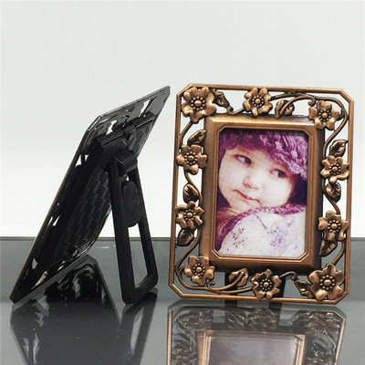 Euroopa retro käsitöö Kuldse pitsi külgmine pildiraam mood kodukaunistus Mini väike pildiraam töölaua pildiraami kaunistused