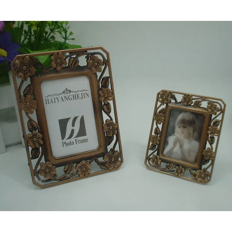 Euroopa retro käsitöö Kuldse pitsi külgmine pildiraam mood kodukaunistus Mini väike pildiraam töölaua pildiraami kaunistused