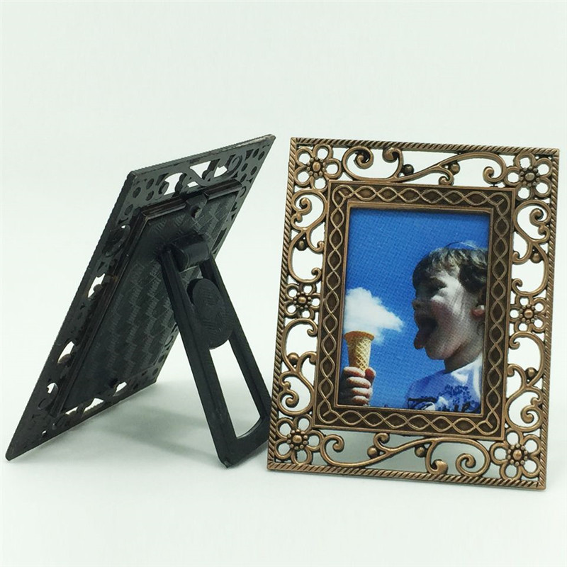 Euroopa retro käsitöö Kuldse pitsi külgmine pildiraam mood kodukaunistus Mini väike pildiraam töölaua pildiraami kaunistused