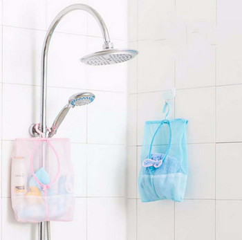 Ново място за съхранение в банята Щипка за пране Мрежеста чанта Куки Висяща чанта Органайзер Душ баня